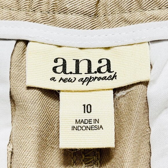 a.n.a. Women's Highest-Rise Tapered Leg Neutral Color Pleated Pants Size 10 NWT - Picture 5 of 11